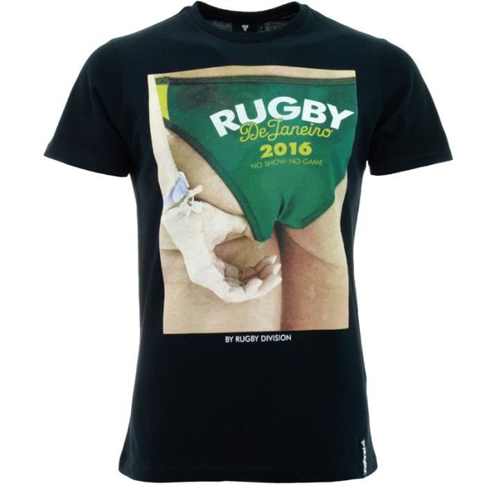 RUGBY DIVISION TEE SHIRT TOUCHE Noir Achat / Vente tshirt Cdiscount