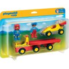  Playmobil Voiture de course avec camion de transpo