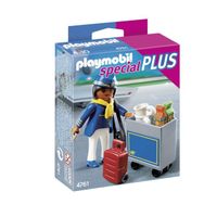 FIGURINE Playmobil-4761-Hôtesse De L'Air Avec Chariot