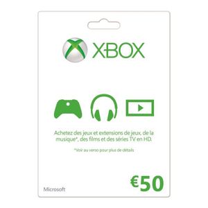 ABONNEMENT JEUX EN LIGNE Carte XBOX Live 50€ ABONNEMENT JEUX EN LIGNE Carte XBOX Live 50€