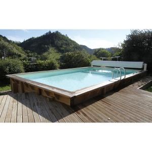 UBBINK Piscine octogonale en bois Linéa 350x650xH140 cm - Liner sable