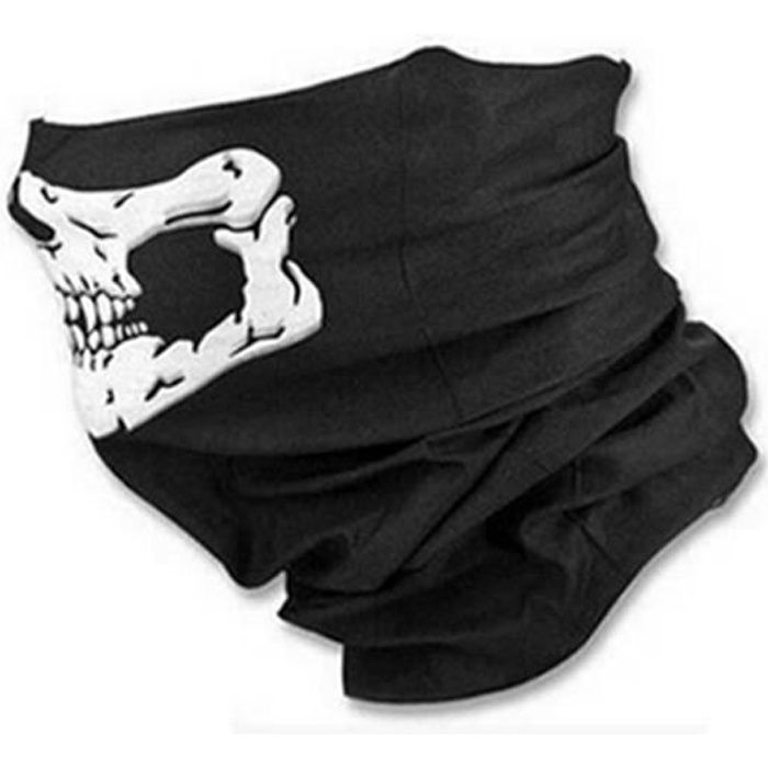 Cagoule tete de mort foulard homme femme masque cache cou tube bandana snood airsoft VTT ski Cagoule tete de mort foulard homme femme masque cache cou tube bandana snood airsoft VTT ski