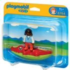  Playmobil Fillette avec bateau crocodile