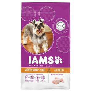 IAMS Croquettes au poulet - Toutes races - 3kg - Pour chien senior