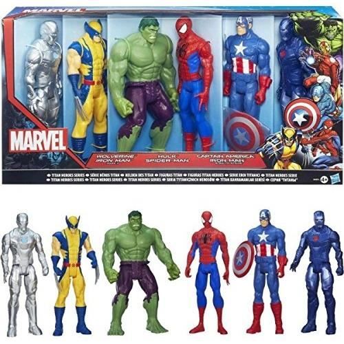 ensemble de six figurines de 30 cm, de la serie titan hero de marvel  Petites