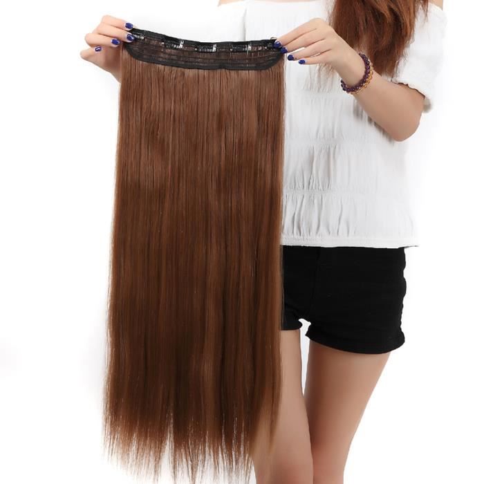 Perruque Extension à Clips de Cheveux Long droit brun clair 66cm Femme Achat / Vente faux cils