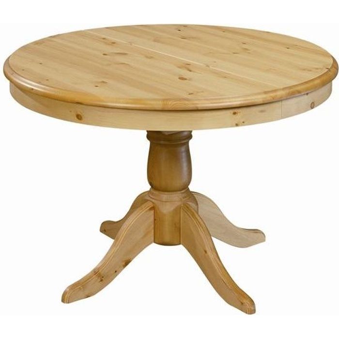Table ronde en pin 110 cm avec rallonge 40 cm Achat / Vente table à