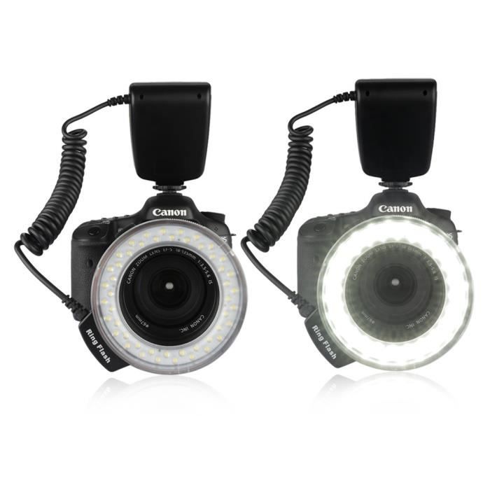 Flash Annulaire Macro LED Avec 8 Adaptateurs Et 4 Filtres - Pour Photo Pro Et Amateur
