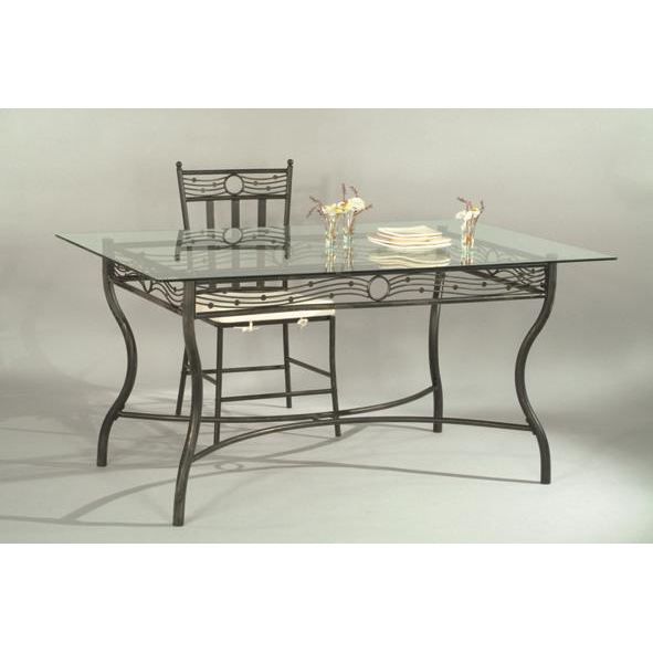 table verre fer forge
