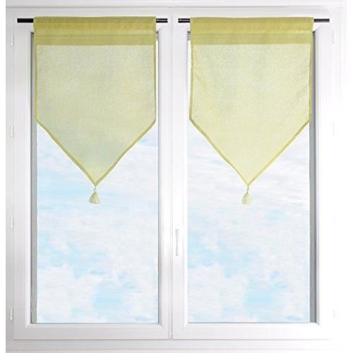 Lovely Casa RA5817005 Donna Paire Brise Bise Voilage Polyester Anis 45