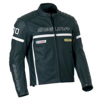 VETEMENT HAUT Segura Blouson Cuir CARLTON Noir et Blanc