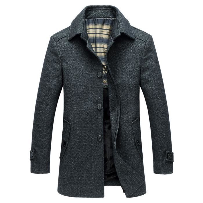 Manteau Homme Nouveau Caban Manteau en laine Homme Trench Homme Hiver