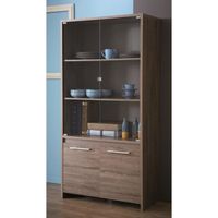 STEEN Vitrine coloris chêne foncé et basalte STEEN Vitrine coloris chêne foncé et basalte