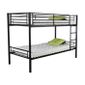 SOMMIER ET MATELAS  LEO Lit superposé 90/190 cm Noir