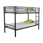 SOMMIER ET MATELAS  LEO Lit superposé 90/190 cm Noir