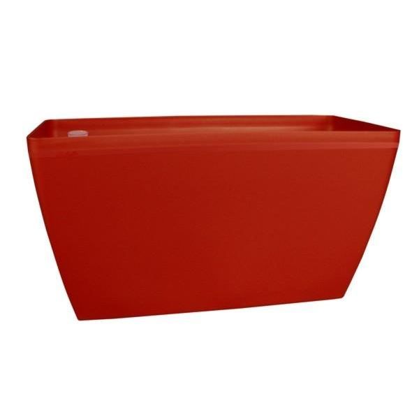 Grande Jardinière Auto-Arrosage Marbella 76 Cm Rouge | Rectangulaire Moderne Avec Roues Et Réservoir