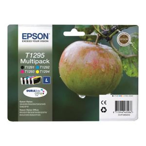 EPSON Pack de 4 cartouche d'encre V - Noir et tricolore - haute capacité11,2ml- 3 x 7ml - blister avec alarme
