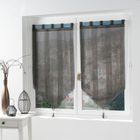 RIDEAU - DOUBLE RIDEAUX - VOILAGE - PANNEAU JAPONAIS 2 Voilages pompon voile sablé salina taupe 60x90cm