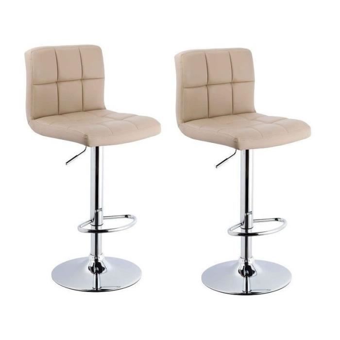 Lot de 2 Tabourets de bar beige 1209069 Achat / Vente tabouret de bar