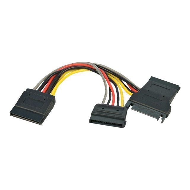 Lindy Câble adaptateur interne SATA SATA M 15 pins vers 2 SATA 15