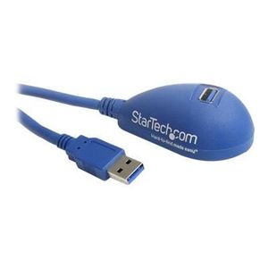 STARTECH Câble d'extension SuperSpeed USB 3.0 de 1,5 m - Rallonge USB A vers A sur socle - Prolongateur USB - M/F - Bleu