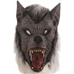 Masque Loup-garou Demi-visage En Latex - Marron Avec Fourrure - Accessoire Déguisement Halloween - 12