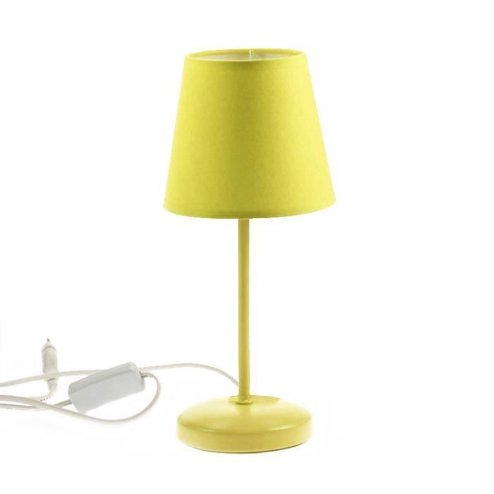 lampe abat jour jaune