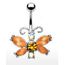 PIERCING Piercing nombril papillon ambre
