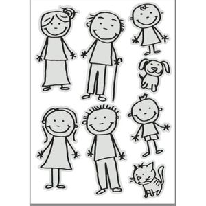 PLAGE Sticker déco - Famille bonhomme1 Planche 48 x 68 cm