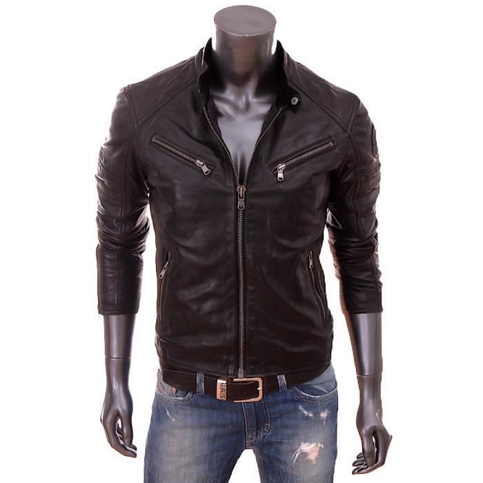 Veste en cuir Redskins homme Sli? Noir Achat / Vente veste