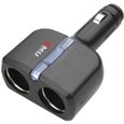 MULTIPRISE - RALLONGE Multiprise réglable 2x12 V avec LED Bleue