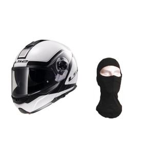 LS2 Casque Modulable Strob Civik + Cagoule - Noir Blanc