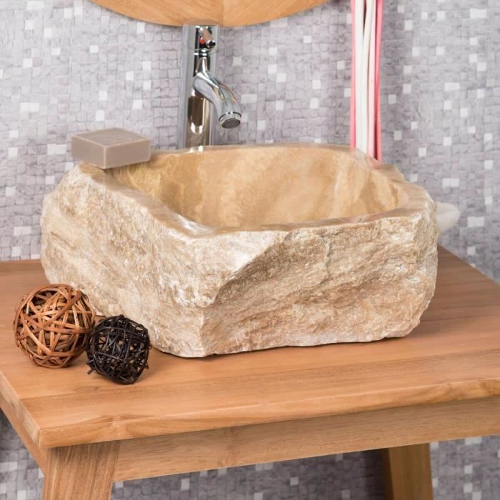 Vasque de salle de bain à poser en pierre onyx 30 35 cm achat ... Pierre bains salle Créatif de
