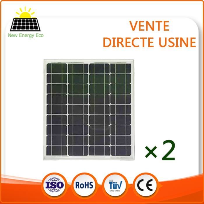 2 x panneau solaire 50w monocristallin