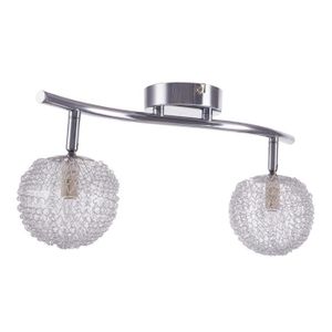 NOE Spot barre 2 lumi?res chromé avec verre filament métallique extérieur l36 cm2xg9 25W incluses