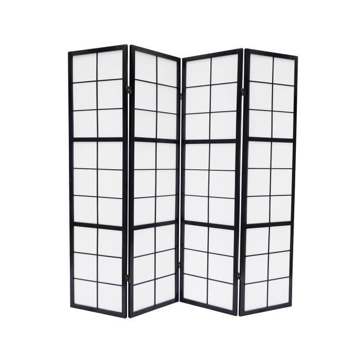 paravent-séparateur de pièce Japonais - Noir / … - Achat ...