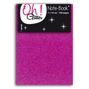 Oh ! Glitter Carnet d?idée glitter ? décorer - 7x10cm - fuchsia