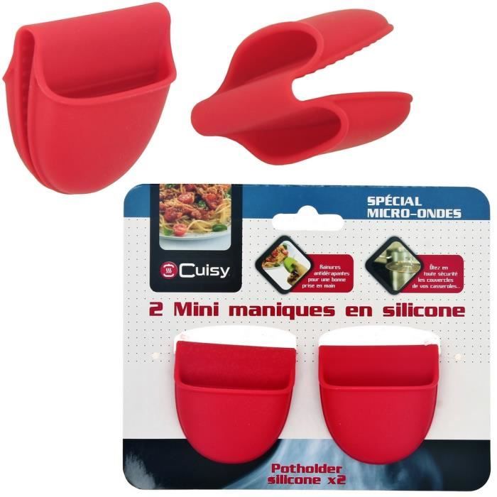 Maniques En Silicone 20x20 Cm - Lot De 2, Résistantes à La Chaleur - Pour Four, Casseroles - Lavables, Avec Boucle Accroche
