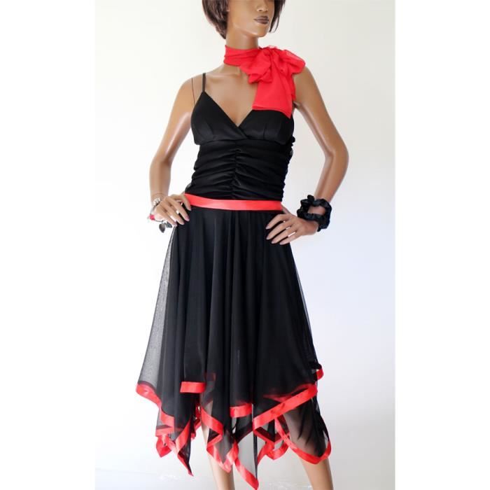 Robe Tango Bicolore Noir et Rouge T 36 à 44 Noir Achat / Vente robe