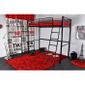 LIT COMBINE - LIT MEZZANINE Lit haut MINA 90 x 190 cm structure noir