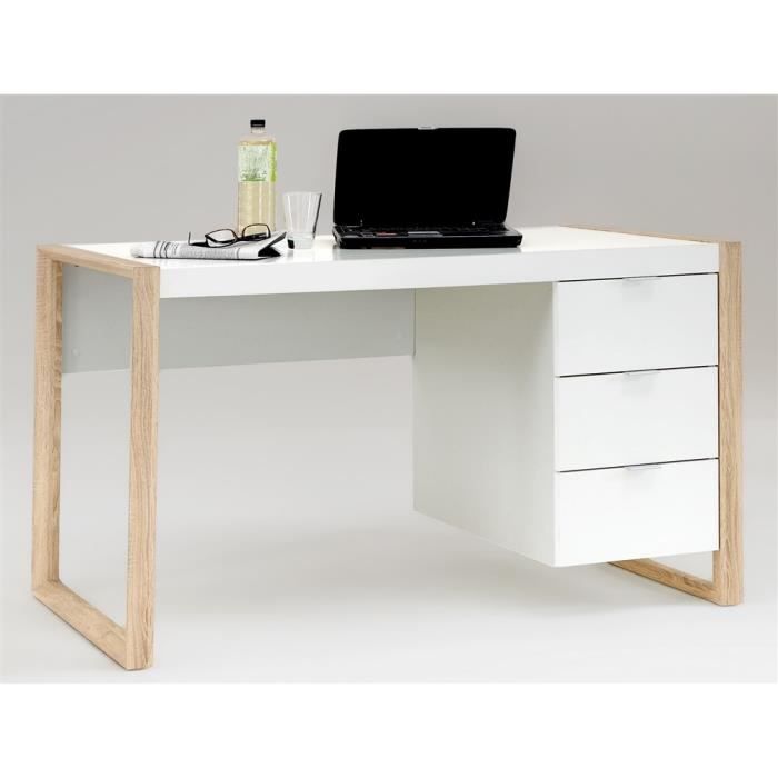 Bureau Frame Blanc/chêne Achat / Vente bureau Bureau Frame Blanc