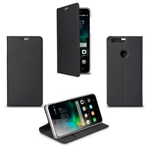 SWISS CHARGER Etui folio case/stand transparent pour Honor 8 noir