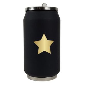 YOKO DESIGN Canette isotherme double paroi 260ml Star noir étoile dorée