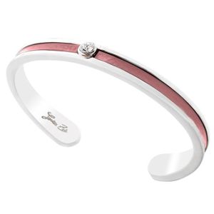 BRACELET , GOURMETTE Bracelet jonc Cuir Cristal de Swarovski plaqué Arg. \u2039\u203a