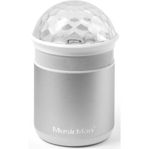 MUSICMAN BT-X17 Enceinte Bluetooth avec fonction mains libres et effets de lumi?re - Argent