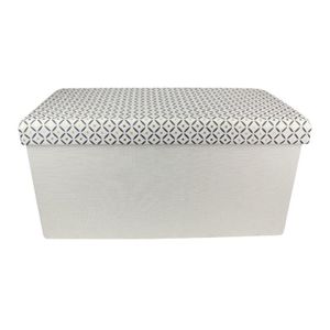 Banc pouf coffre de rangement pliable 76x38x38 cm Beige