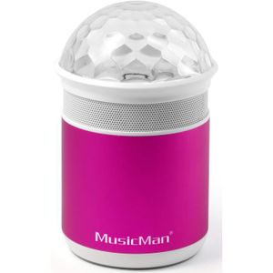 MUSICMAN BT-X17 Enceinte Bluetooth avec fonction mains libres et effets de lumi?re - Rose