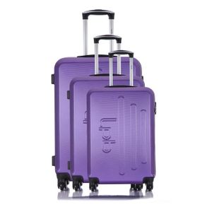 LES P'TITES BOMBES Set de 3 Valises Rigide ABS 4 Roues 50-60-69cm ANGEL Violet