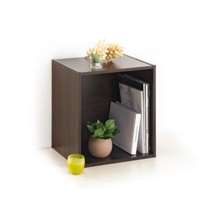 HOMEA Cube de rangement avec 1 niche 34,4x34,4x29,5 cm wenge