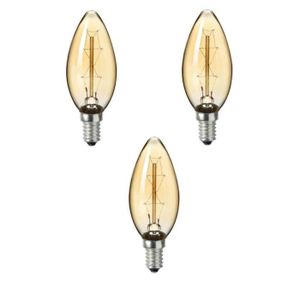SYLVANIA Lot de 3 ampoules Edison Vintage flamme E14 40 W ? incandescence